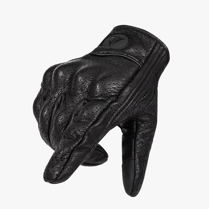 Guantes para motociclismo de cuero perforado Motowolf 0302-0