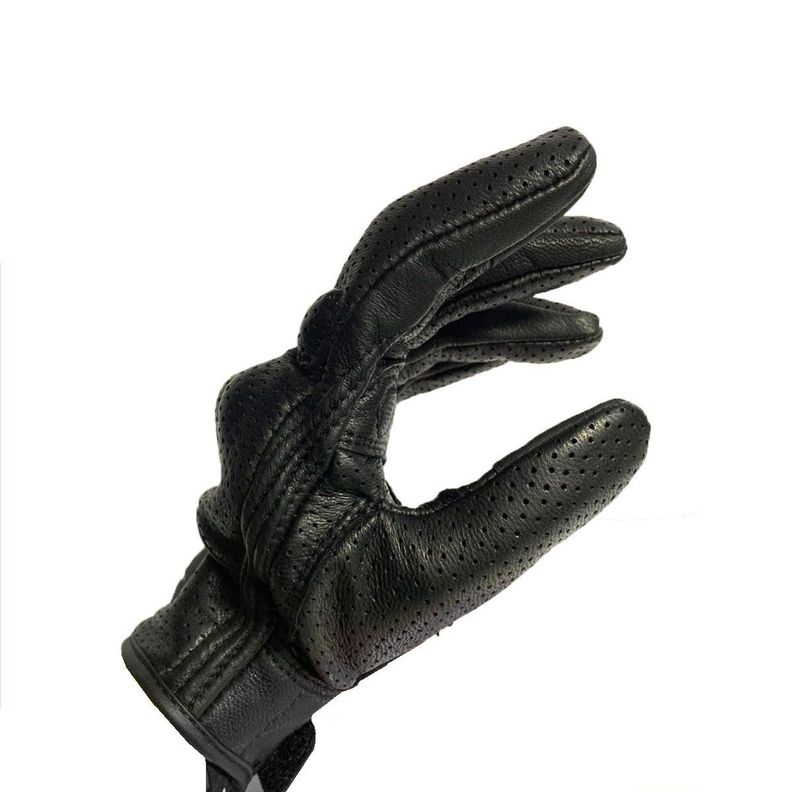 Guantes para motociclismo de cuero perforado Motowolf 0302-1