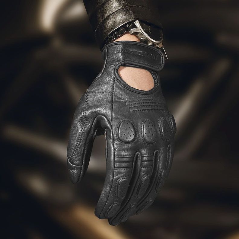 Guantes de cuero para motociclismo Vintage Motowolf 0311-3