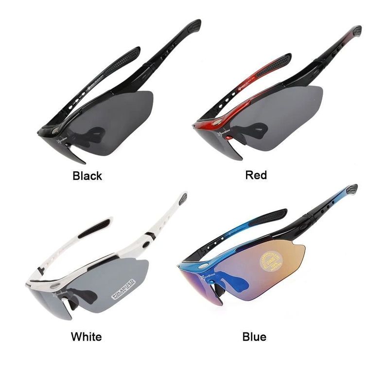 Lentes Rockbros Polarizado Ciclismo 5 Micas 12 Piezas Uv400 - Negro-5