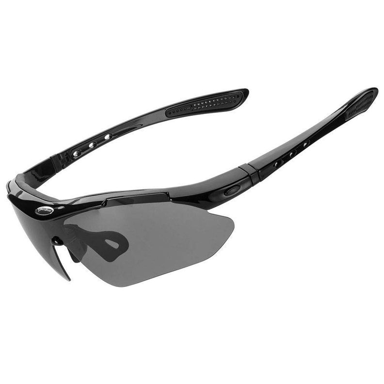 Lentes Rockbros Polarizado Ciclismo 5 Micas 12 Piezas Uv400 - Negro-1