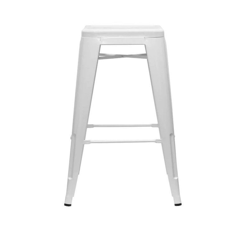 Taburete Piso Metal Tolix para Comedor Bar LF5-03H 66cm - Blanco-1