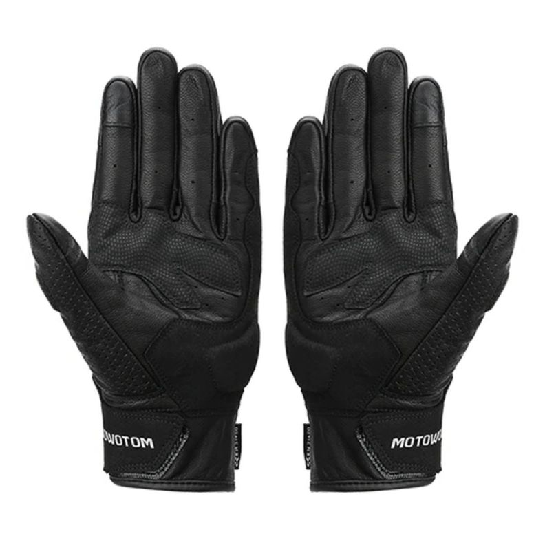 Guantes para motociclismo de cuero perforado Motowolf MDL0329-4