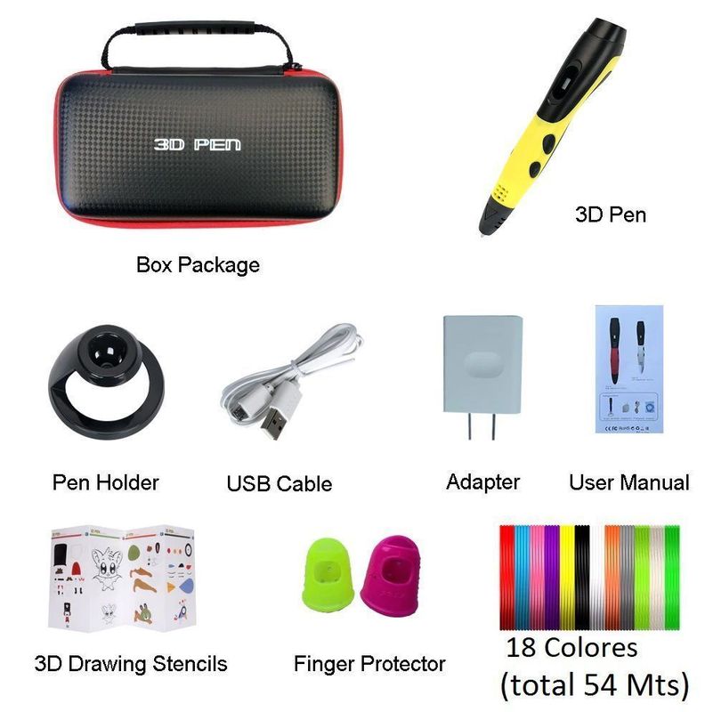 Boligrafo de impresión 3D ABS Smaffox SM-01 54M + Estuche-5