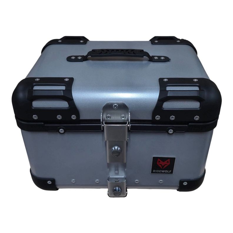 Baul Top Case para motocicleta 40L RIDEWOLF 0710-40  Plateado Metalico