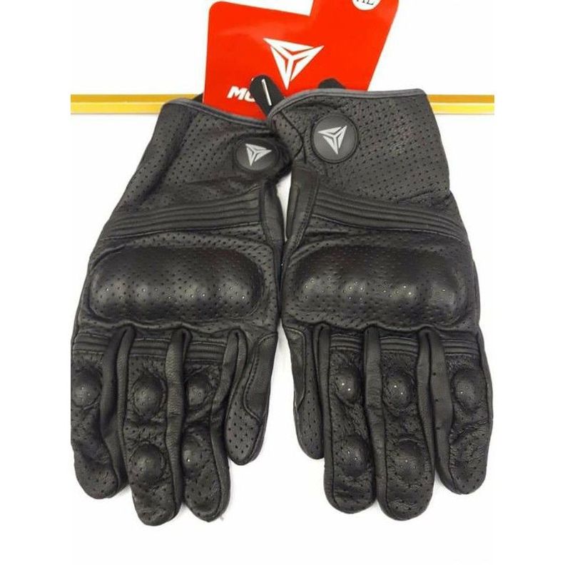 Guantes para motociclismo de cuero perforado Motowolf 0303-3