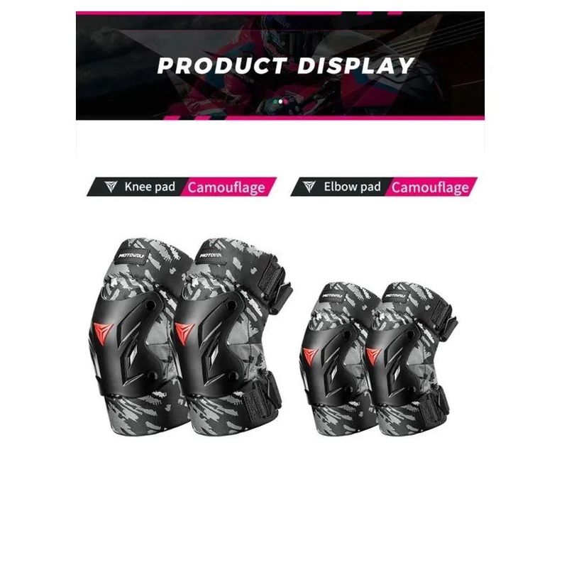 Rodilleras Corta para Motociclismo Camuflaje Motowolf 1034HX-CA-4