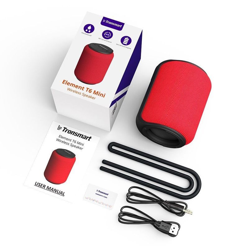 Parlante Bluetooth 15W Tronsmart Element T6 Mini - Rojo-3