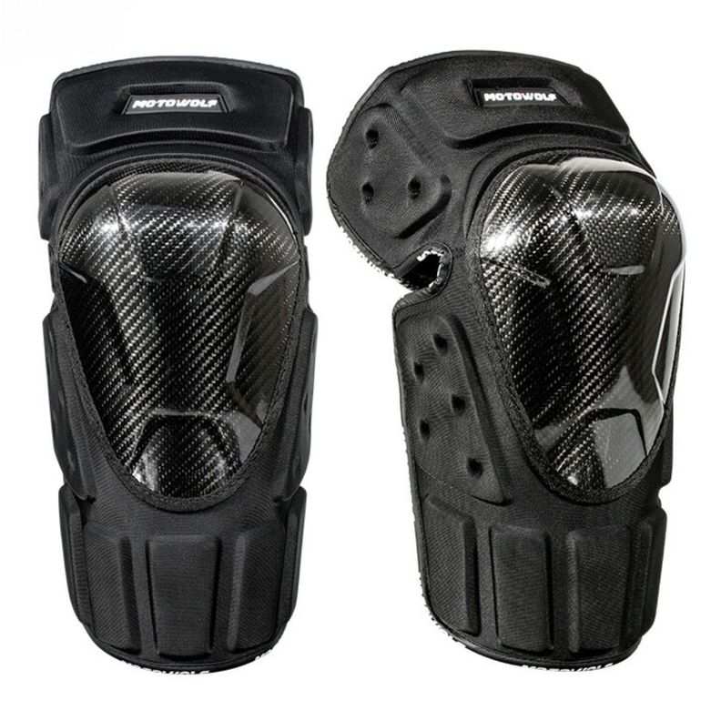 Rodilleras Cálidas de Invierno para Motociclismo Fibra Carbono MotoWolf 1019B-1