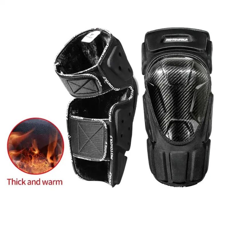 Rodilleras Cálidas de Invierno para Motociclismo Fibra Carbono MotoWolf 1019B-5