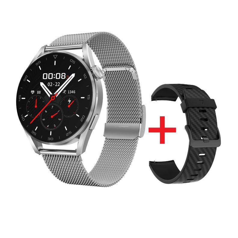 Smartwatch Reloj Inteligente Bluetooth 280 mAh 390x390 IP68 llamadas DT3 PRO - Silver-0