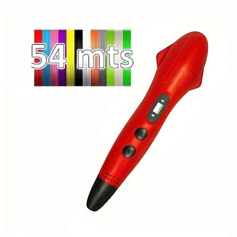 Boligrafo de impresión 3D SM-03 PLA ABS + 54mts filamentos - rojo-0