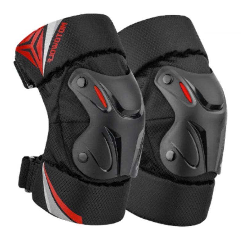Rodilleras Cortas  para motociclismo Motowolf 1010 Blak-Red-3