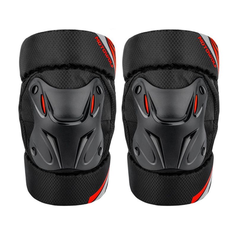 Rodilleras Cortas  para motociclismo Motowolf 1010 Blak-Red-0