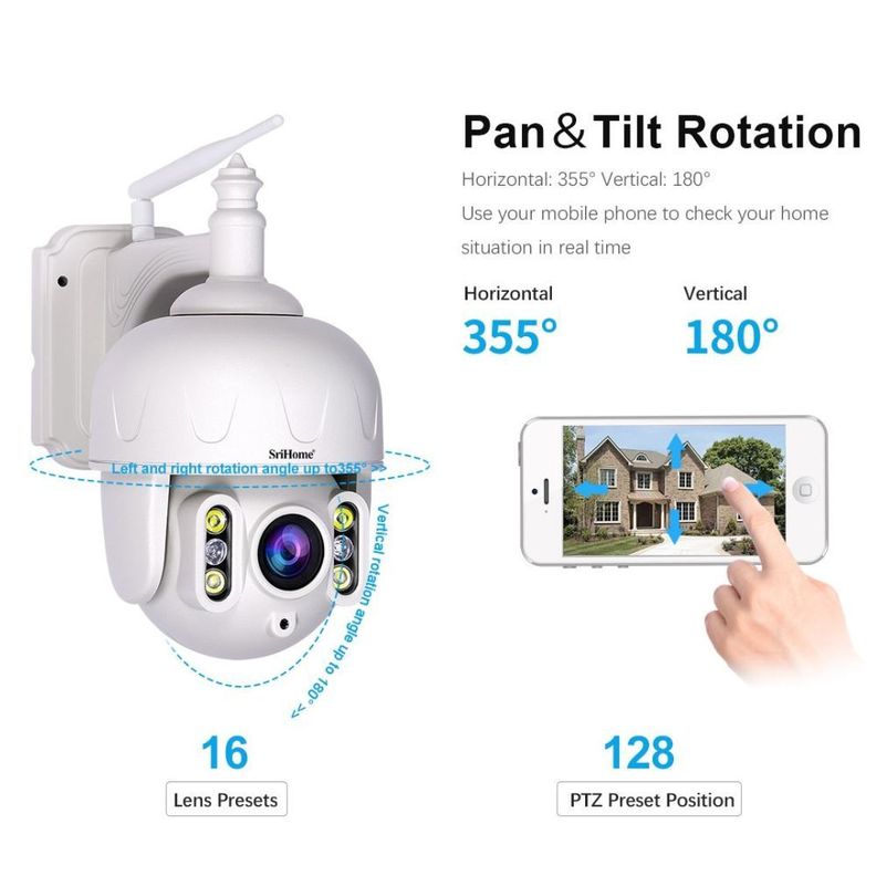 Camara IP SH028D Wifi Exterior 5X ZOOM, 5MP 1920p, WIFI 5G -1