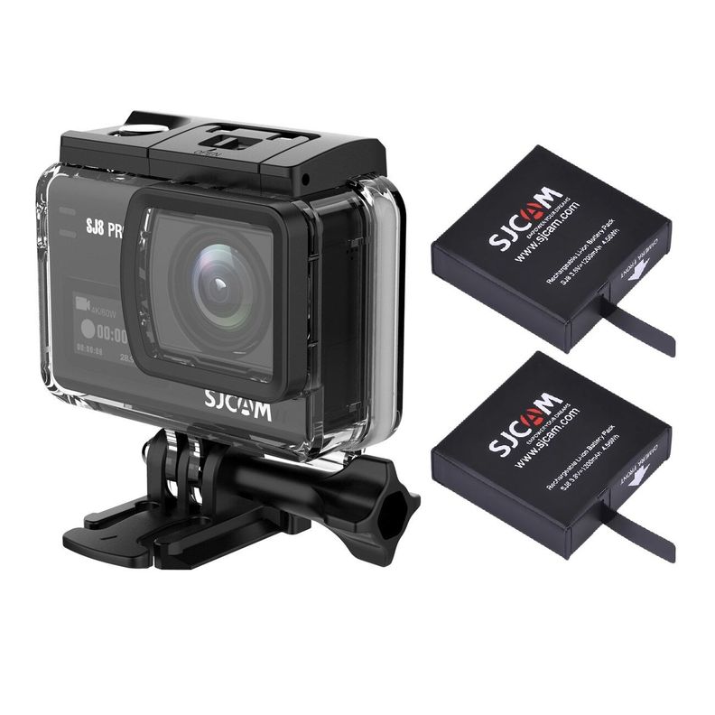 Pack Cámara Deportiva SJCAM SJ8 PRO 4K 60FPS Dual 5G Estabilizador giroscópico 2 Baterias-0