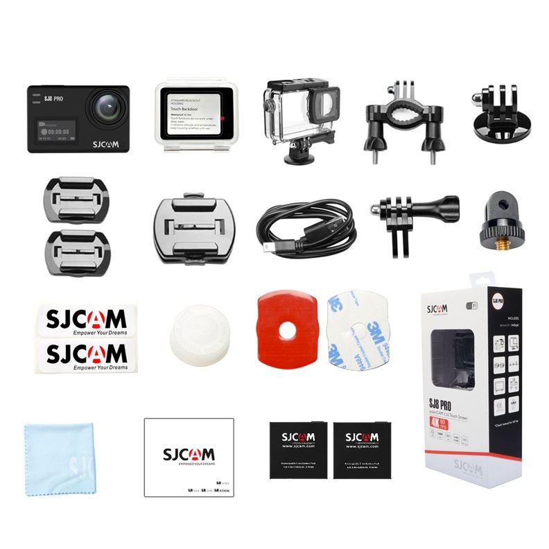 Pack Cámara Deportiva SJCAM SJ8 PRO 4K 60FPS Dual 5G Estabilizador giroscópico 2 Baterias-7