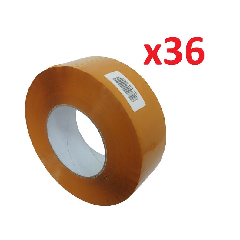 Pack 36 huinchas adhesiva Amarilla 300 Mts 48mm Ancho-0