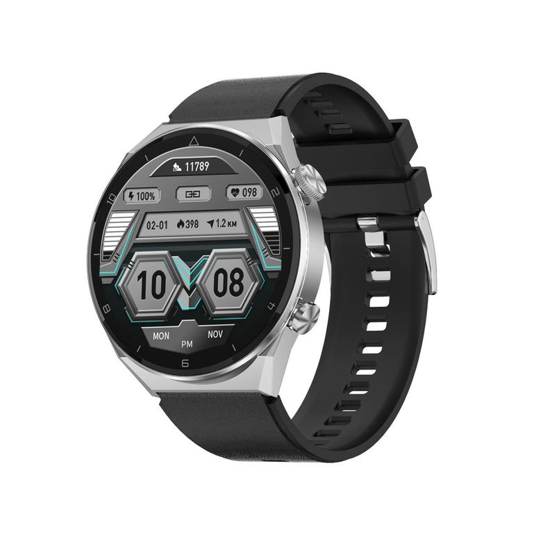 Smartwatch Reloj Inteligente Bluetooth llamadas DT3 PRO MAX - Plata Cuero/silicona-1