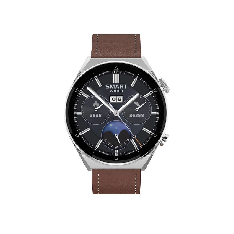 Smartwatch Reloj Inteligente Bluetooth llamadas DT3 PRO MAX - Plata Cuero/silicona-4