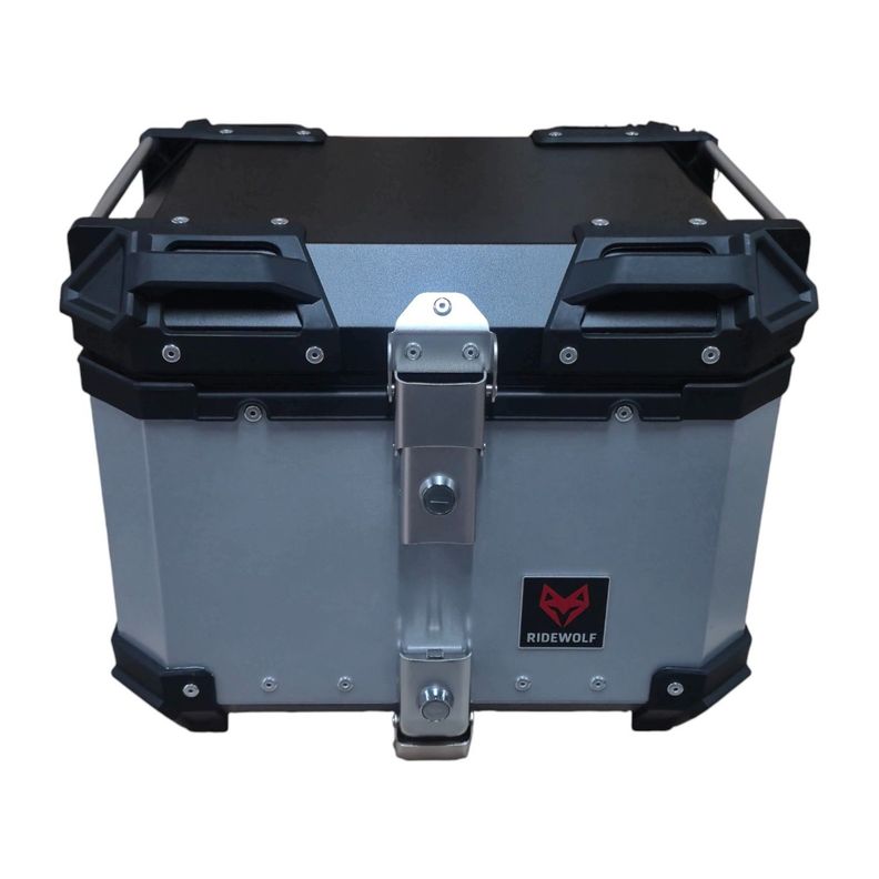 Baul Top Case para motocicleta 36L RIDEWOLF 0712-36 Plateado Metalico