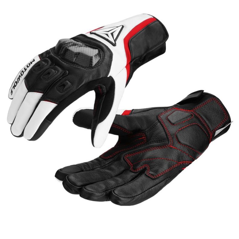  Guantes de Cuero invierno para Motociclismo Motowolf 0305B-0