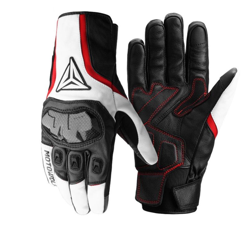  Guantes de Cuero invierno para Motociclismo Motowolf 0305B-1