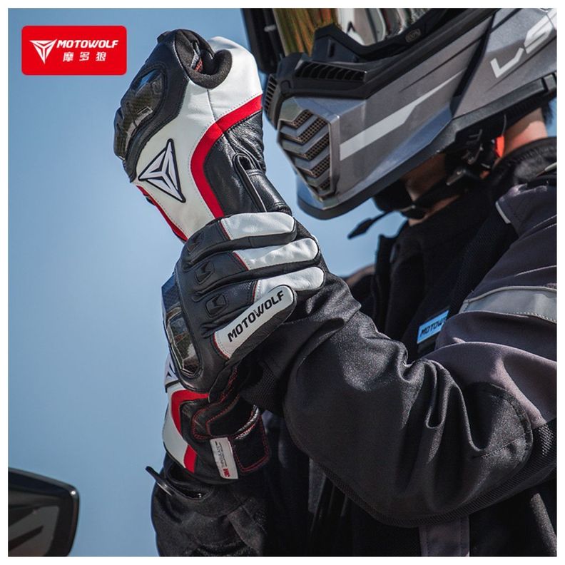  Guantes de Cuero invierno para Motociclismo Motowolf 0305B-5