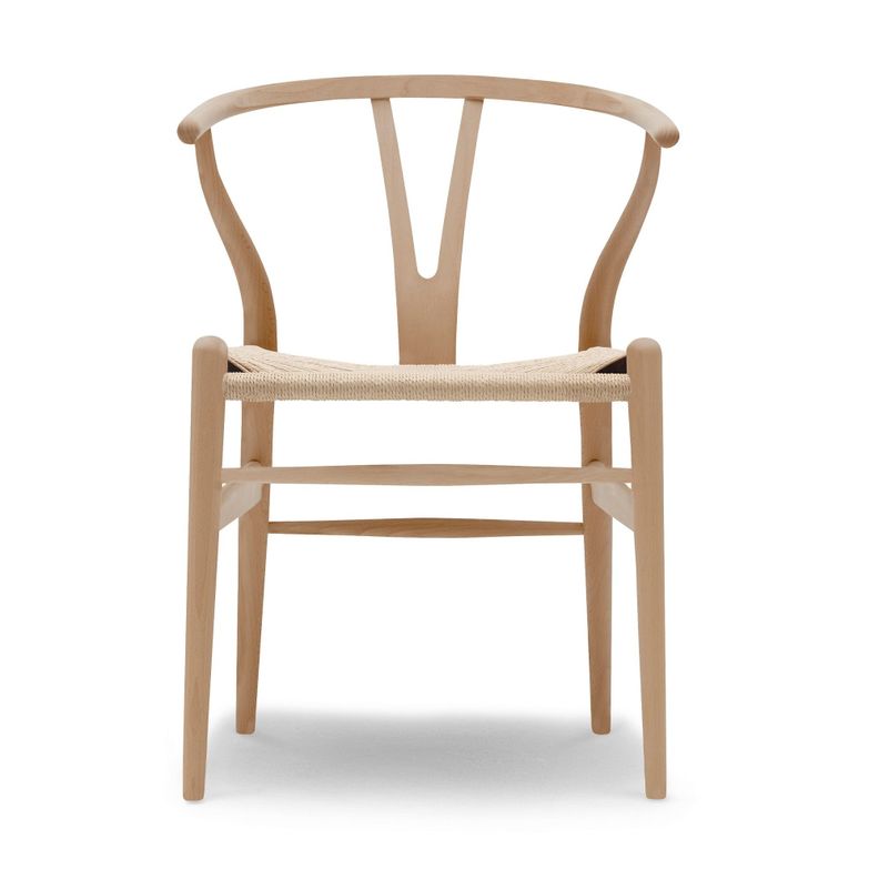 Pack 2 sillas de Madera Wishbone Asiento de cuerda LF9-01 - Natural-2