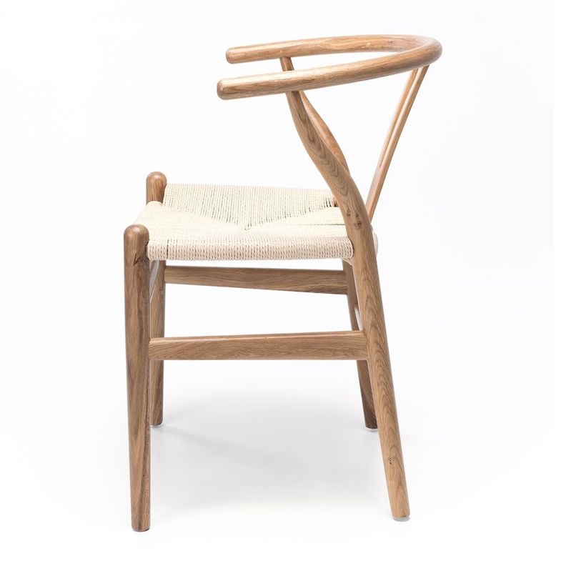 Pack 2 sillas de Madera Wishbone Asiento de cuerda LF9-01 - Natural-3