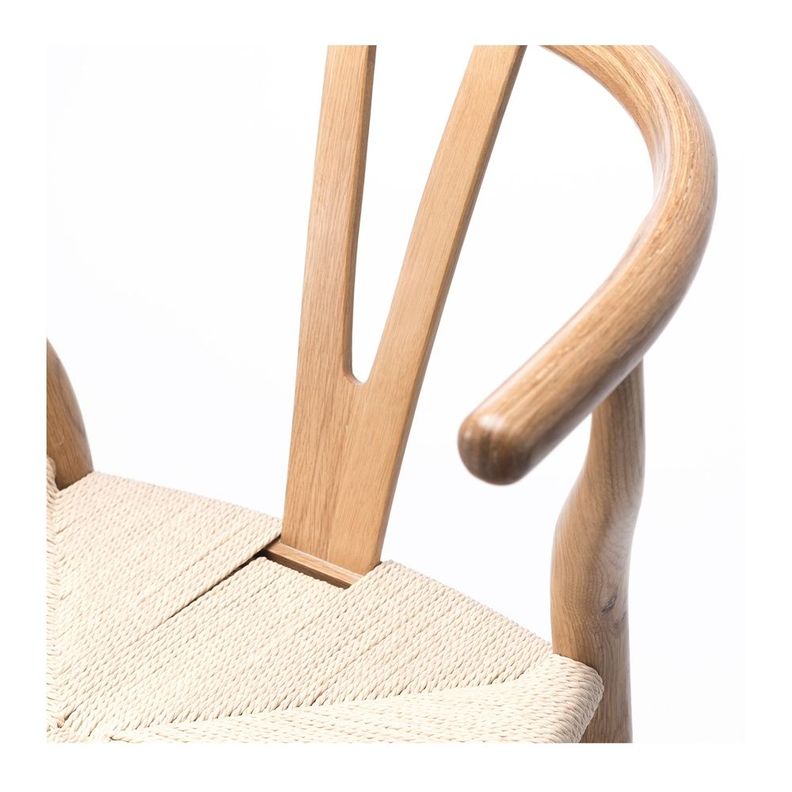 Pack 2 sillas de Madera Wishbone Asiento de cuerda LF9-01 - Natural-5