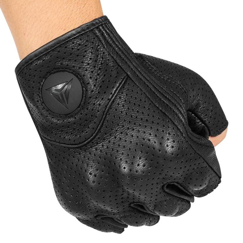 Guantes para motociclismo de cuero Motowolf 0302B Dedos Cortos-3