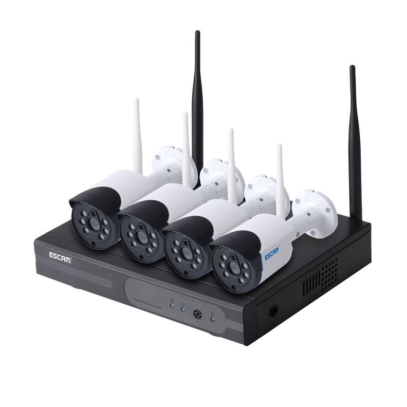 Kit NVR 4 Cámaras de seguridad IP Wifi 1296P Escam WNK404 3MP-0