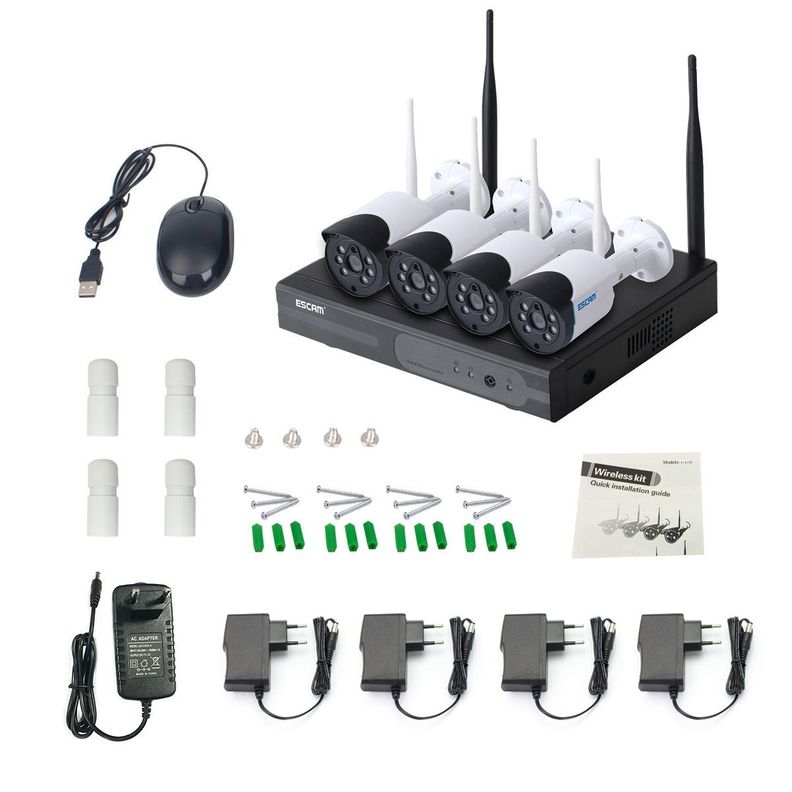 Kit NVR 4 Cámaras de seguridad IP Wifi 1296P Escam WNK404 3MP-5