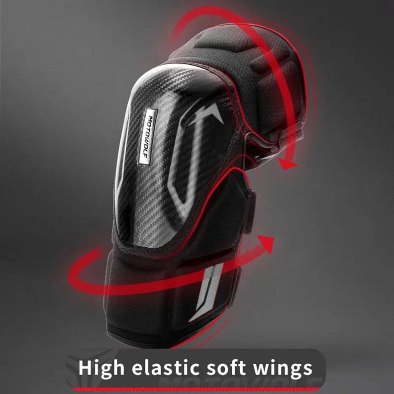 Rodilleras para motociclismo de  Fibra Carbono MotoWolf 1037-8