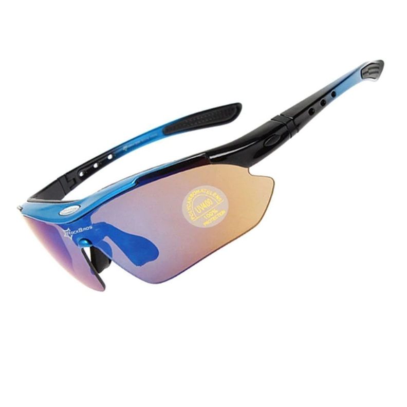 Lentes Rockbros Polarizado Ciclismo 5 Micas 12 Piezas Uv400 - Azul-1