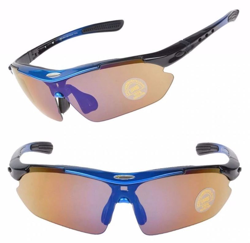 Lentes Rockbros Polarizado Ciclismo 5 Micas 12 Piezas Uv400 - Azul-2