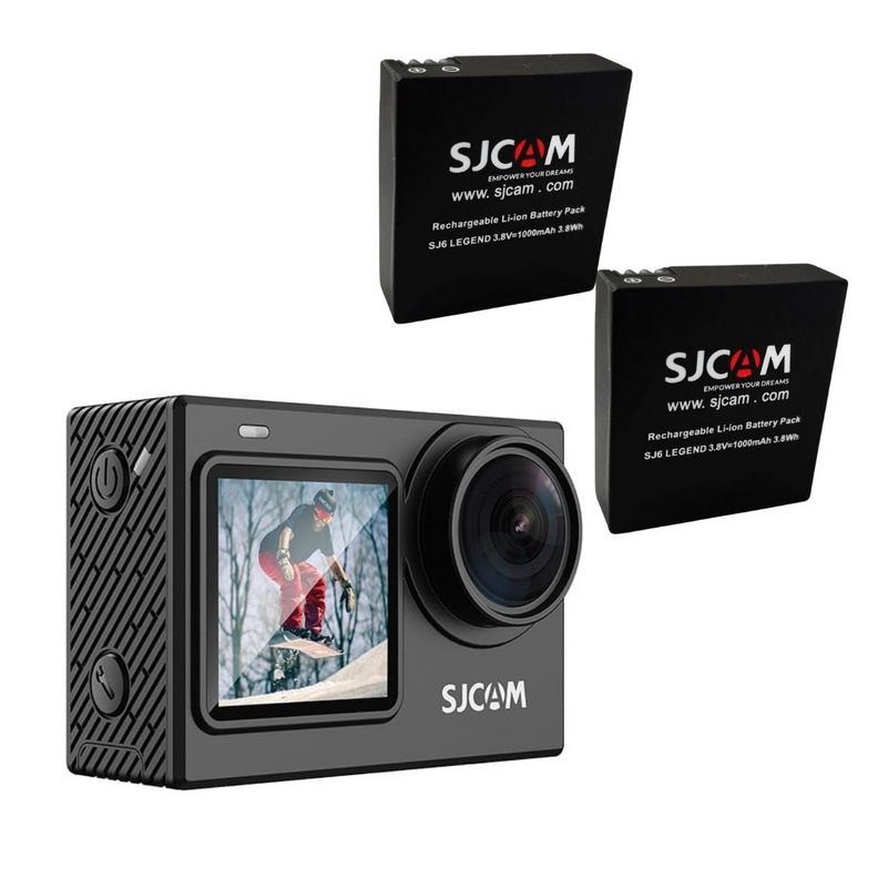 Pack Cámara Deportiva SJCAM SJ6 PRO 24MP 4K 60 FPS Doble Pantalla Estabilizador más 2 Baterías-1