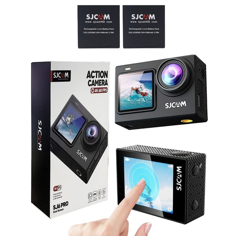 Pack Cámara Deportiva SJCAM SJ6 PRO 24MP 4K 60 FPS Doble Pantalla Estabilizador más 2 Baterías-3