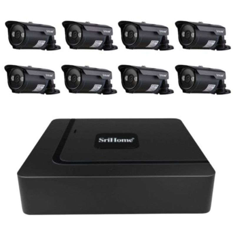 Kit NVR Srihome: 8 camaras SP007 + NVR NVS003 16CH-1
