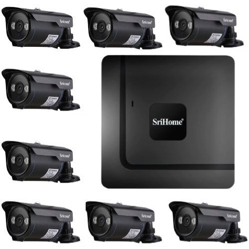 Kit NVR Srihome: 8 camaras SP007 + NVR NVS003 16CH-4