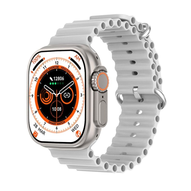Smartwatch Bluetooth llamadas 2.02” 380mAh HW8 ULTRA MAX - blanco-0