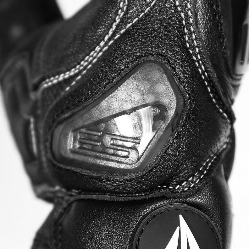 Guantes de Cuero para motociclismo Motowolf 0306 - Negro-3