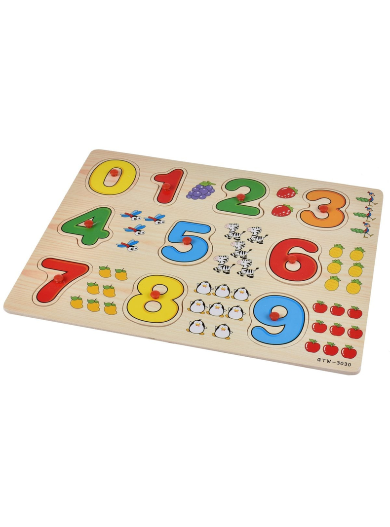 Rompecabezas madera numeros grandes coloridos