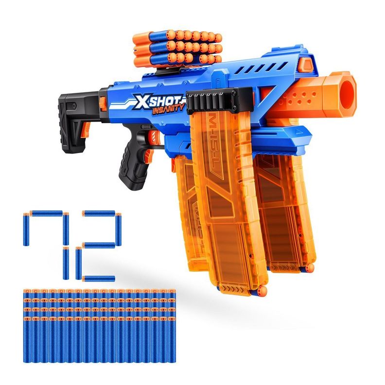 LANZA DARDOS INSANITY CLIP BLASTER CON 72 DARDOS X-SHOT-2