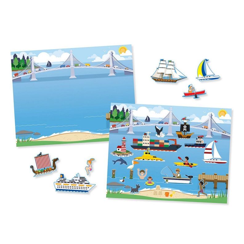 Stickers reutilizables Melissa & Doug vehiculos y escenas