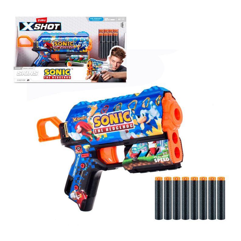 LANZA DARDOS FLUX SKINS SONIC X-SHOT - MEGA SONIC-0