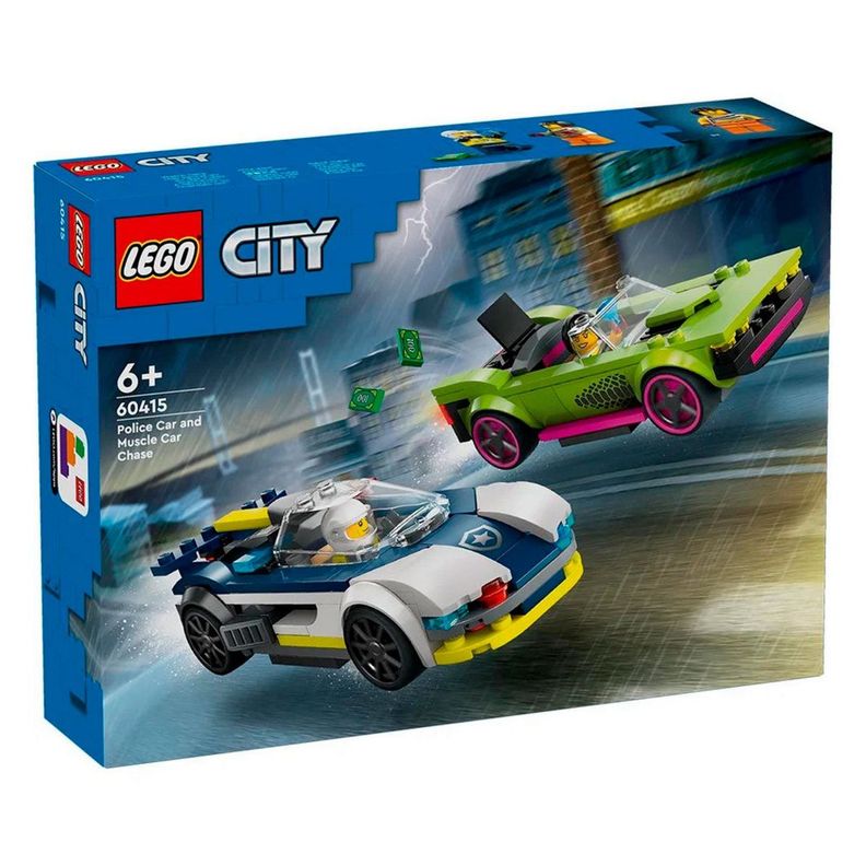 AUTO DE POLICÍA Y POTENTE AUTO DEPORTIVO LEGO CITY-2