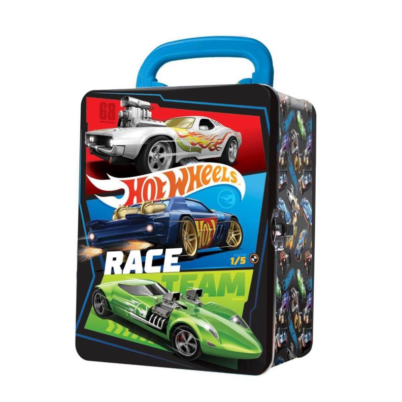 Caja metalica Hot Wheels coleccion para 18 autos - C