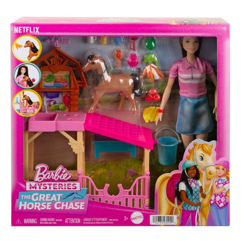 DETECTIVE BARBIE CARRERA DE CABALLOS CUIDADO DE PONYS- RENEE-1